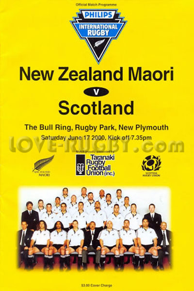 2000 New Zealand Maori v Scotland  Rugby Programme